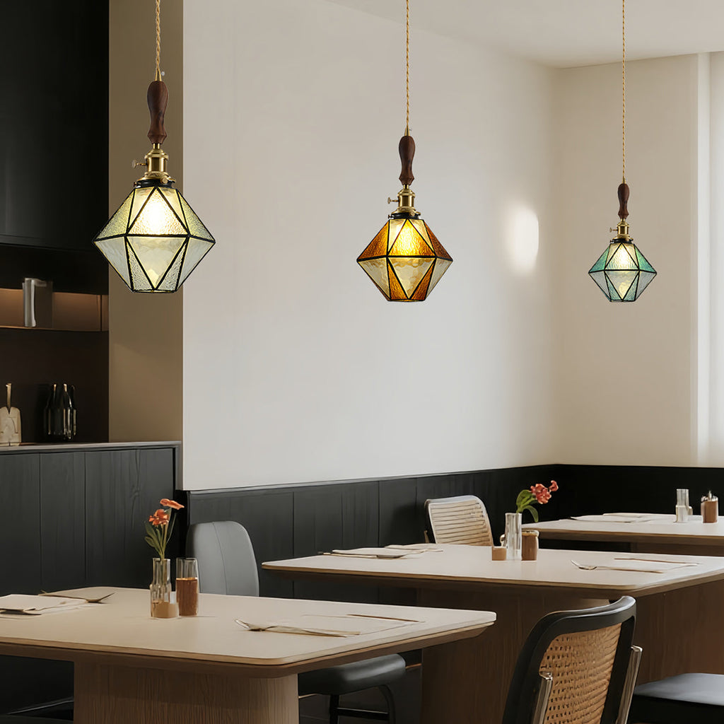 WINTHROP DIAMOND BRASS HANGING LANTERN