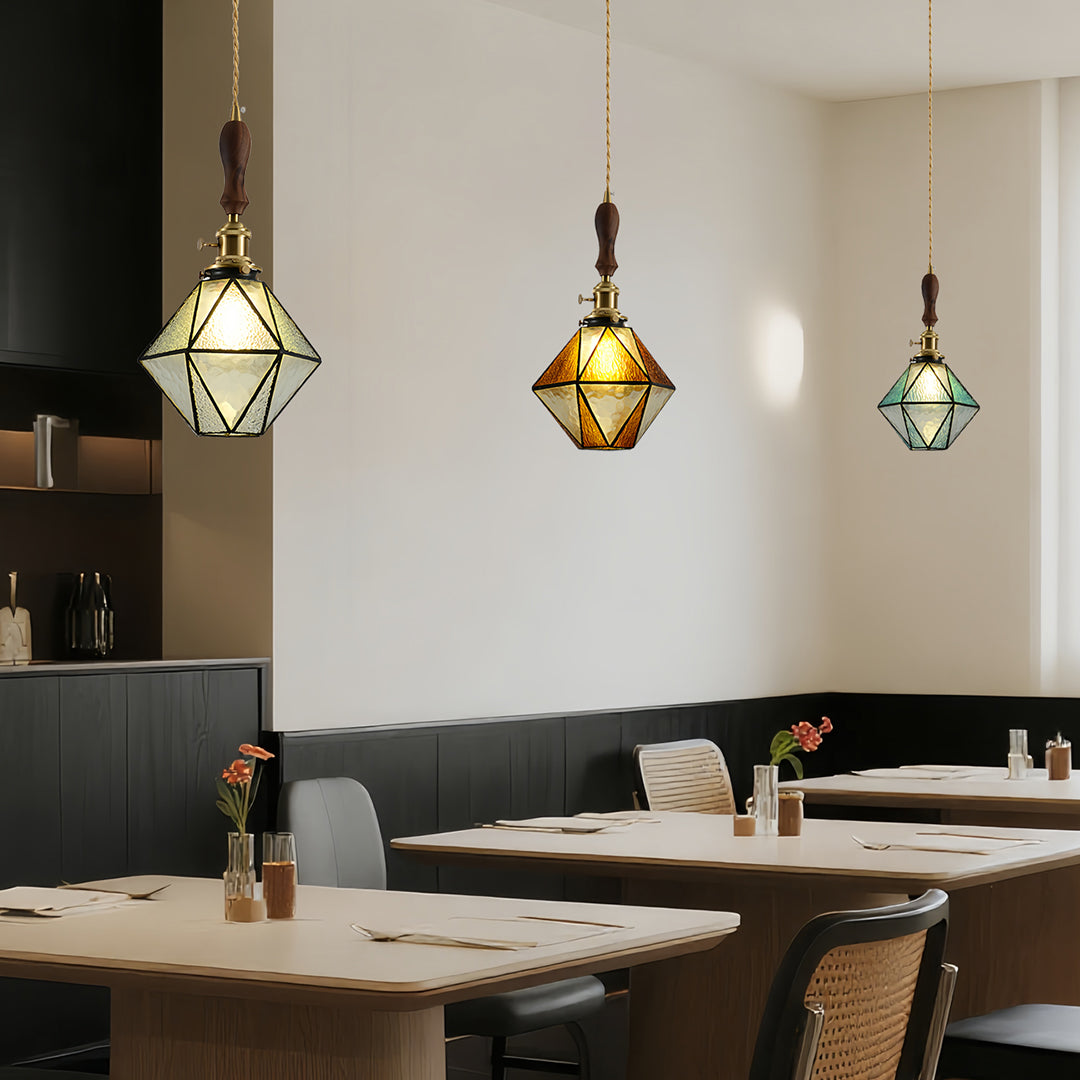 WINTHROP DIAMOND BRASS HANGING LANTERN