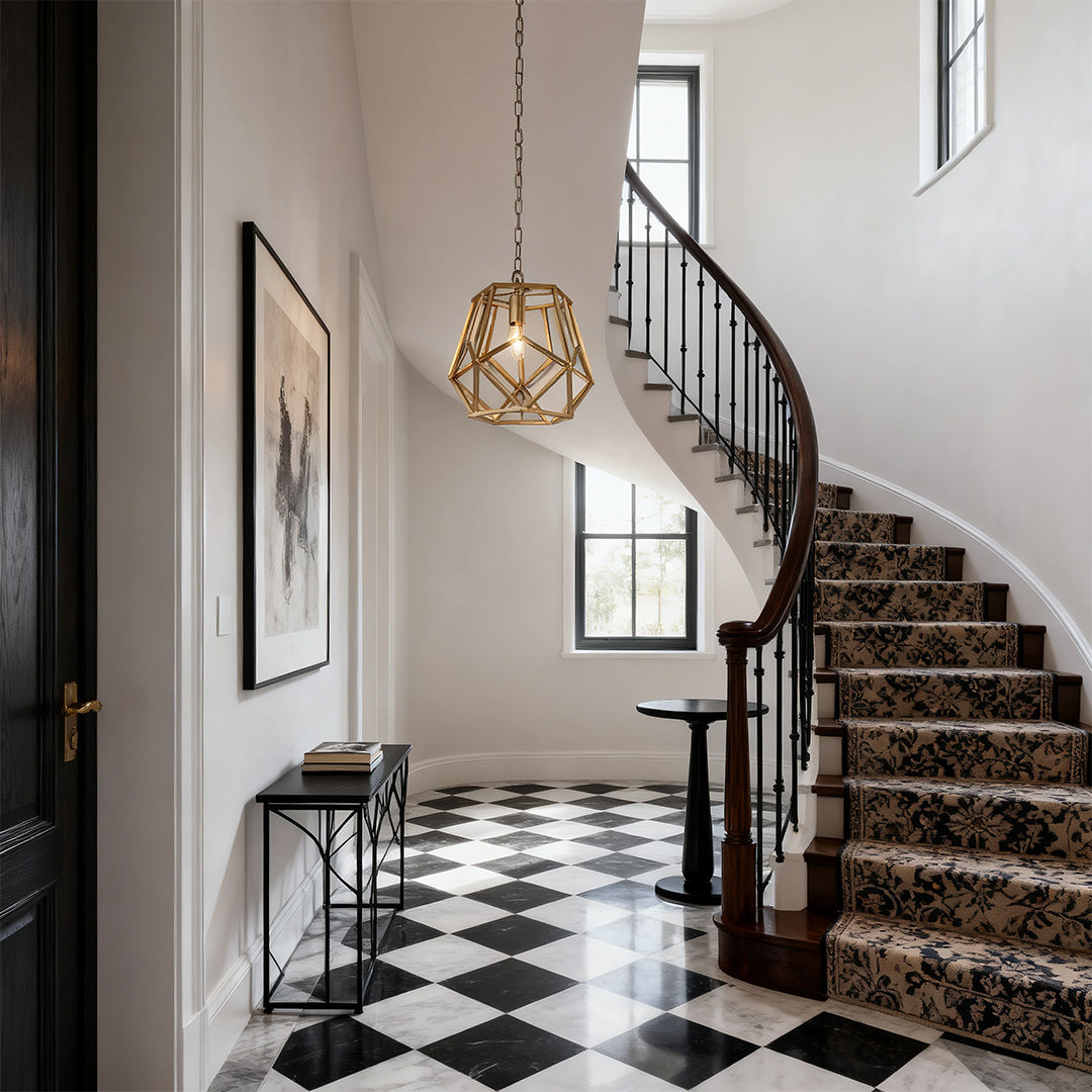 WINTHROP GOLD GEOMETRIC HANGING LANTERN