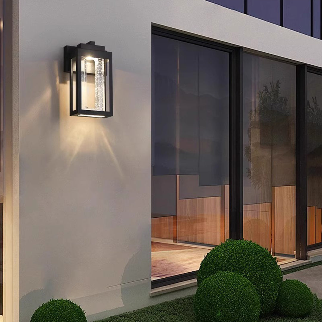 1. "WINDERMERE AQUA-BEAM OUTDOOR LANTERN"  
   - A waterproof fixture featuring a stunning crystal design that refracts light beautifully, perfect for illuminating garden paths and patios.

2. "HASTINGS CRYSTAL-CLAD WALL SCONCE"  
   - A weather-resistant