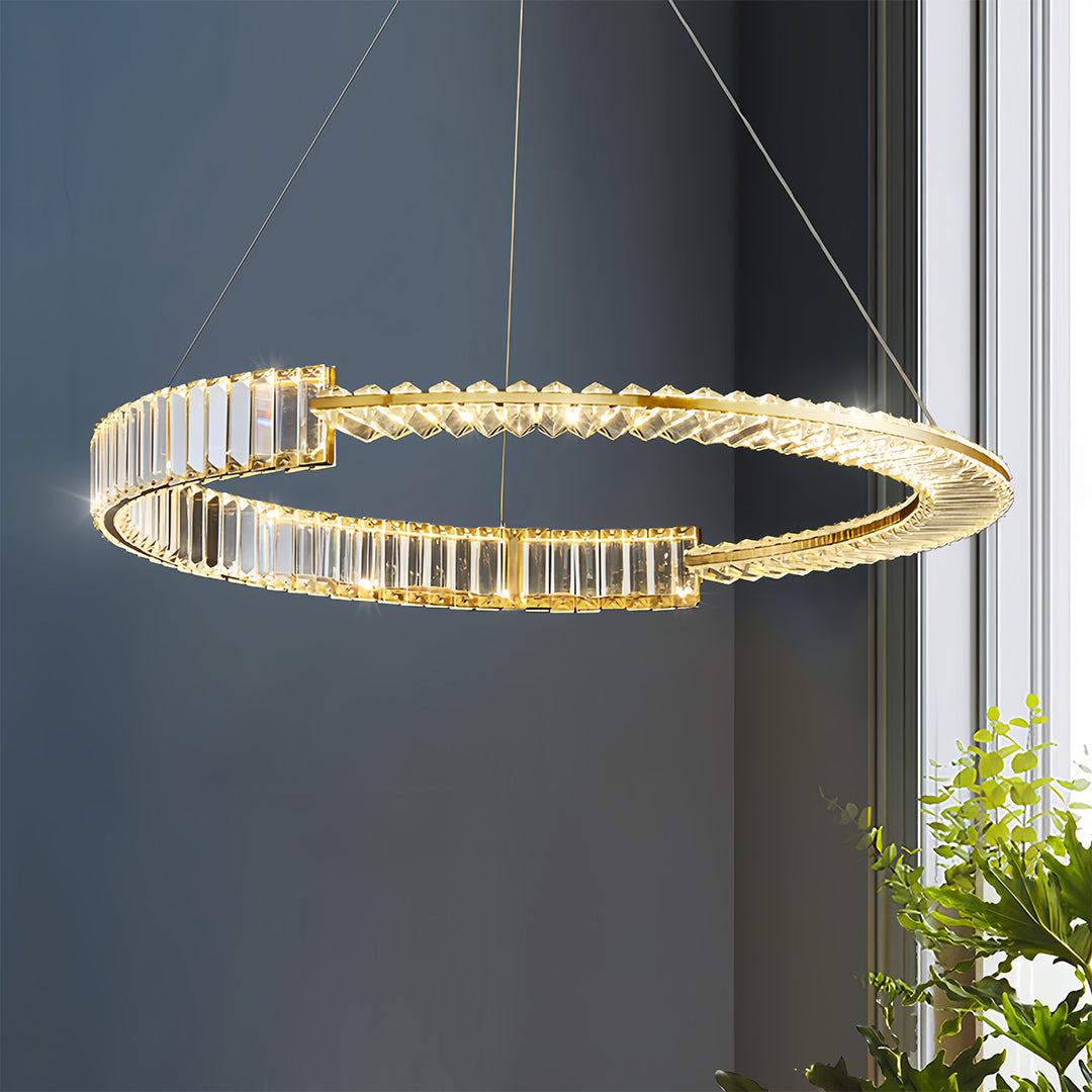 WINDSOR CRYSTAL RING CEILING LUMINAIRE WITH DIMMABLE LED