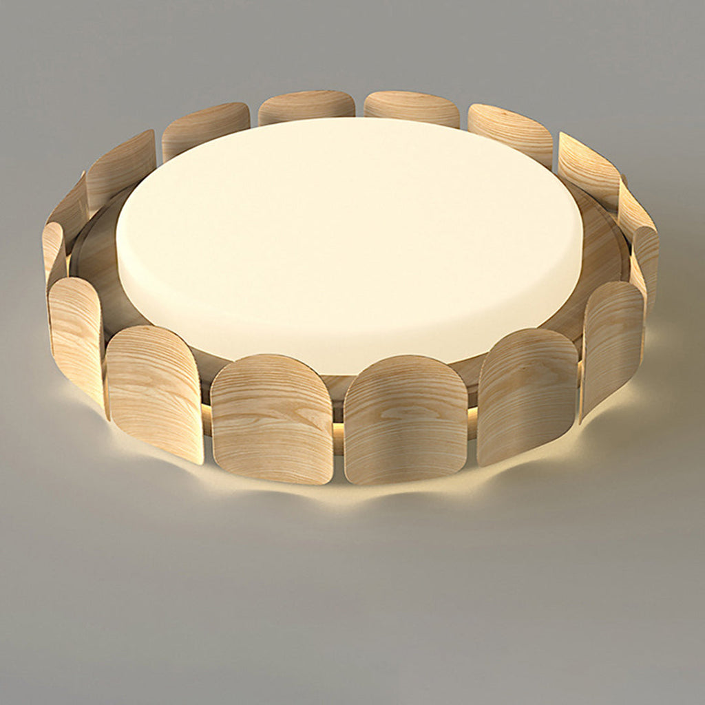 WINDSOR WOODEN RAY FLUSH MOUNT LIGHTING
