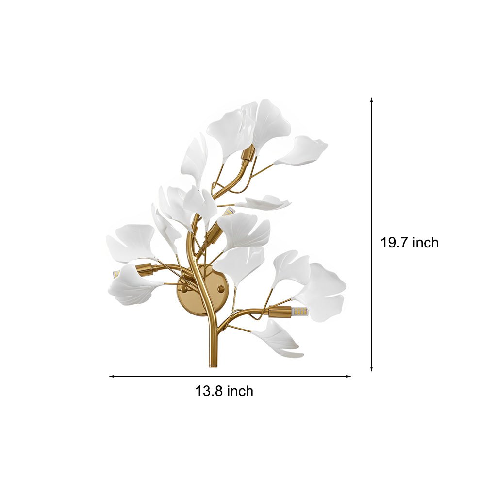WINTHORPE GOLDEN LEAF TRIO DIMMER WALL LAMP
