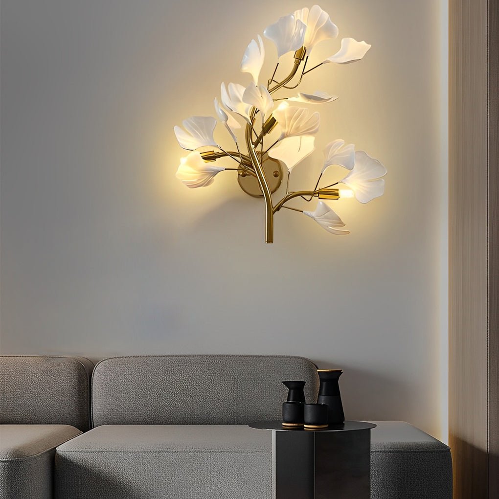 WINTHORPE GOLDEN LEAF TRIO DIMMER WALL LAMP