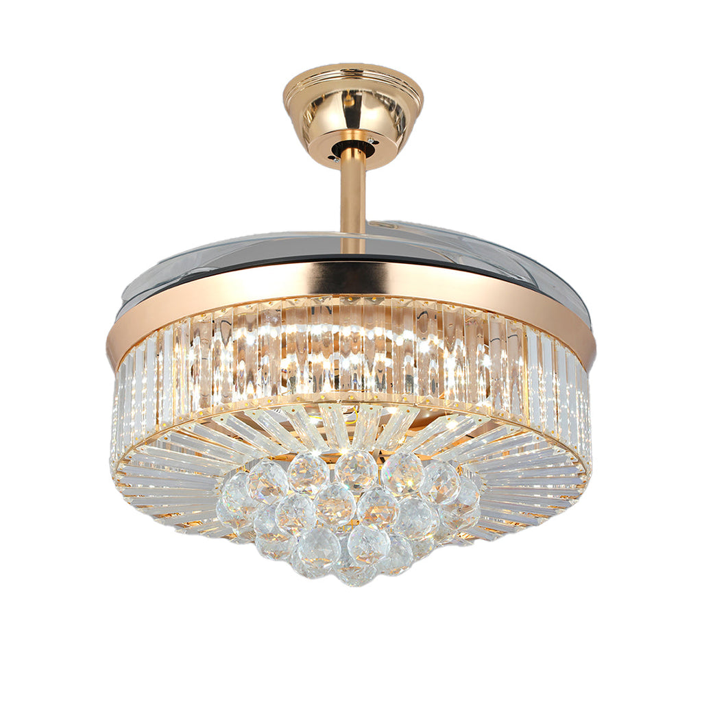 WINTHORPE GILDED IRON CEILING FAN WITH CRYSTAL ILLUMINATION