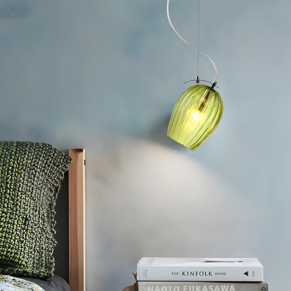 FENWICK FLORAL GLASS ADJUSTABLE PENDANT LIGHT