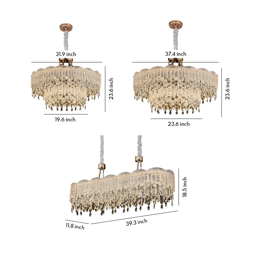 CHARLESTON CRYSTAL FRINGE CEILING LUMINAIRE