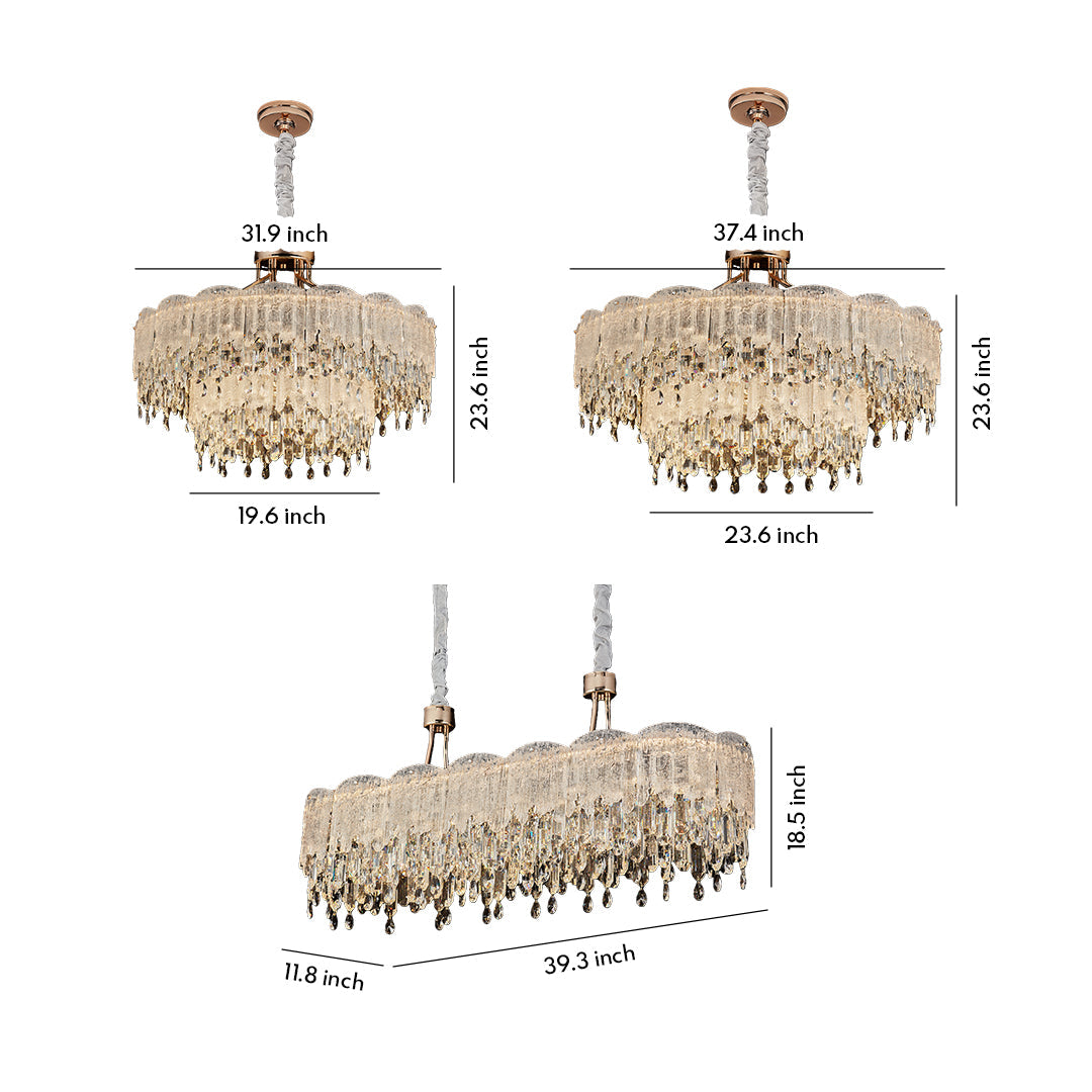 CHARLESTON CRYSTAL FRINGE CEILING LUMINAIRE