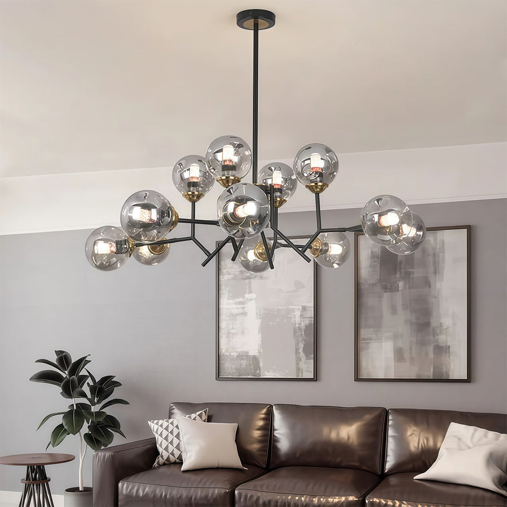WINTERBOURNE ORB LUMINAIRE, NORDIC INSPIRED GLASS CHANDELIER