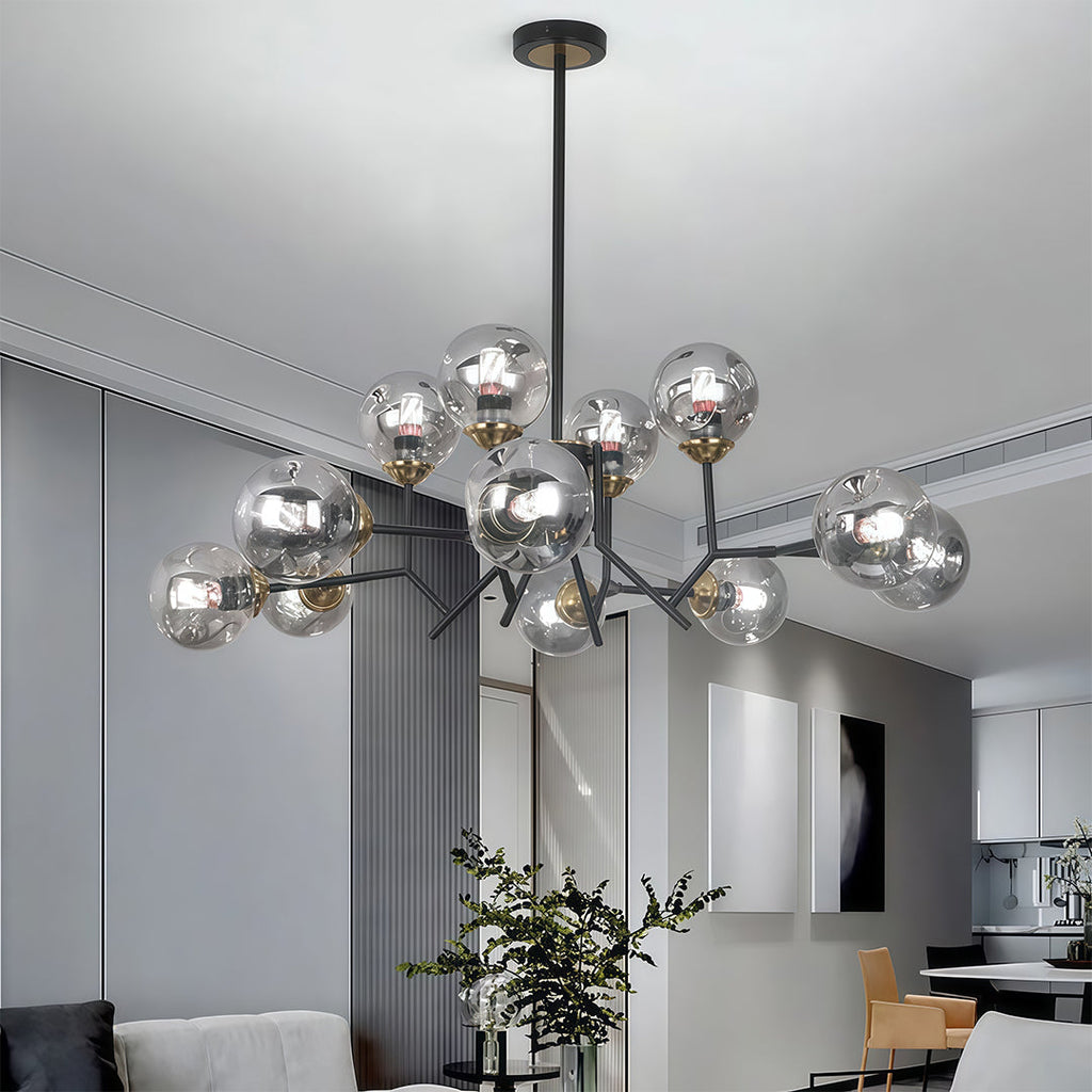 WINTERBOURNE ORB LUMINAIRE, NORDIC INSPIRED GLASS CHANDELIER