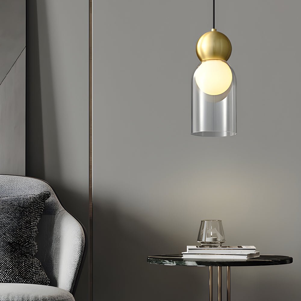 WINTHROP COPPER-CROWNED GLASS DOME PENDANT LIGHTING WITH TRIPLE DIMMING