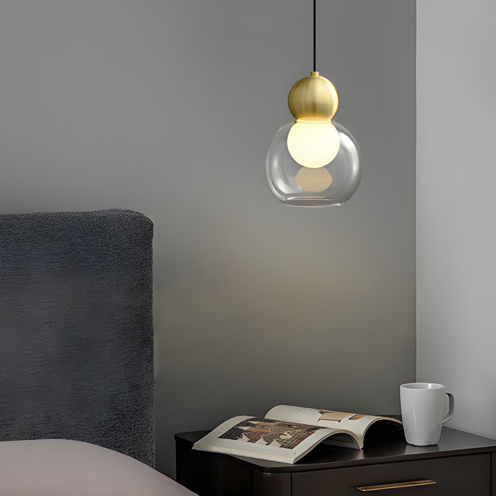 WINTHROP COPPER-CROWNED GLASS DOME PENDANT LIGHTING WITH TRIPLE DIMMING