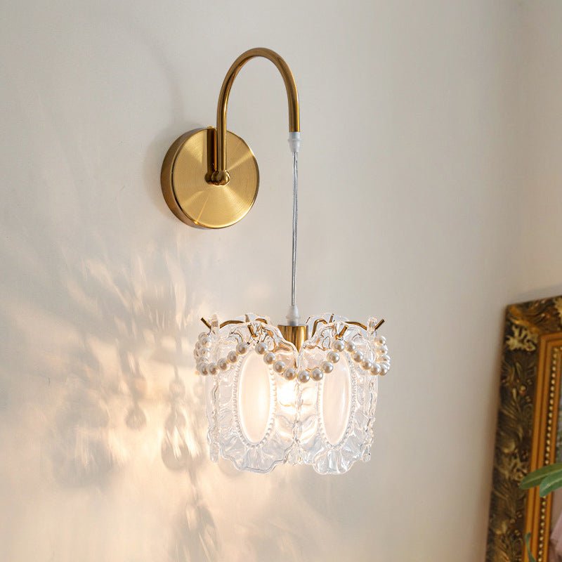 THISTLEDALE GLASS LEAF WALL LANTERN