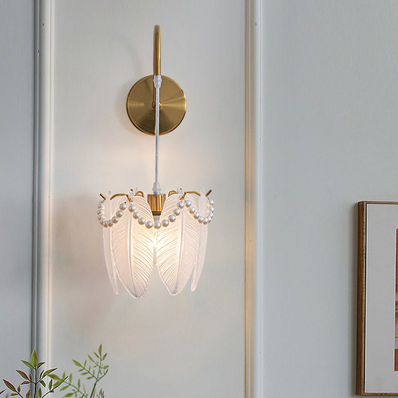 THISTLEDALE GLASS LEAF WALL LANTERN