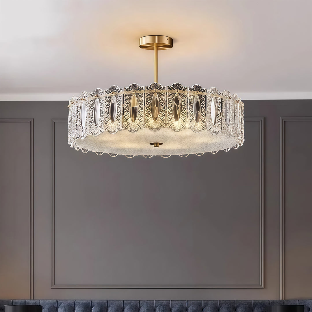 VERDANT HALL COPPER GLOBE SEMI-FLUSH LIGHT