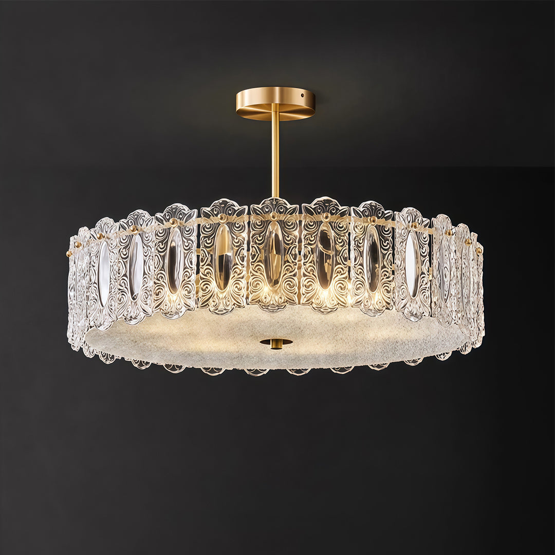 VERDANT HALL COPPER GLOBE SEMI-FLUSH LIGHT