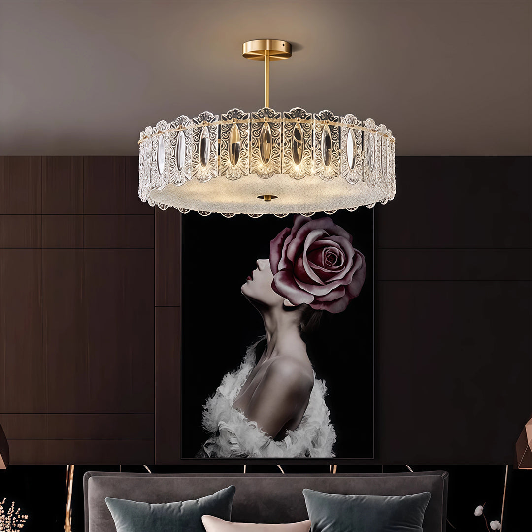 VERDANT HALL COPPER GLOBE SEMI-FLUSH LIGHT