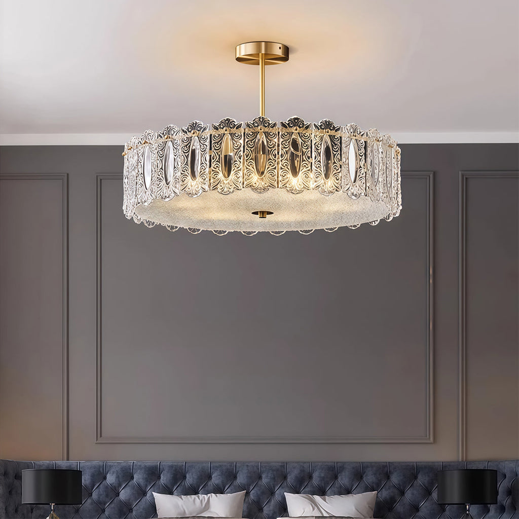 VERDANT HALL COPPER GLOBE SEMI-FLUSH LIGHT