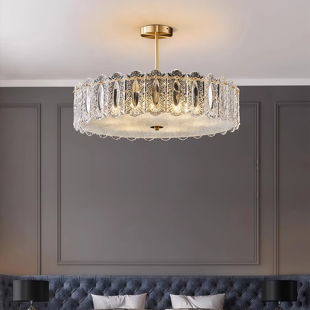 VERDANT HALL COPPER GLOBE SEMI-FLUSH LIGHT