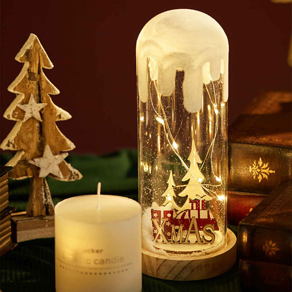 WINTERDALE WOODEN SNOWSCAPE LANTERN ORNAMENT