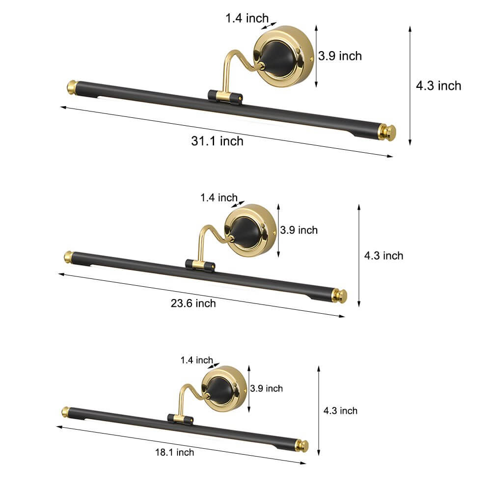 WINTERBOURNE ROTARY GLOBE VANITY LIGHT IN GOLD AND BLACK