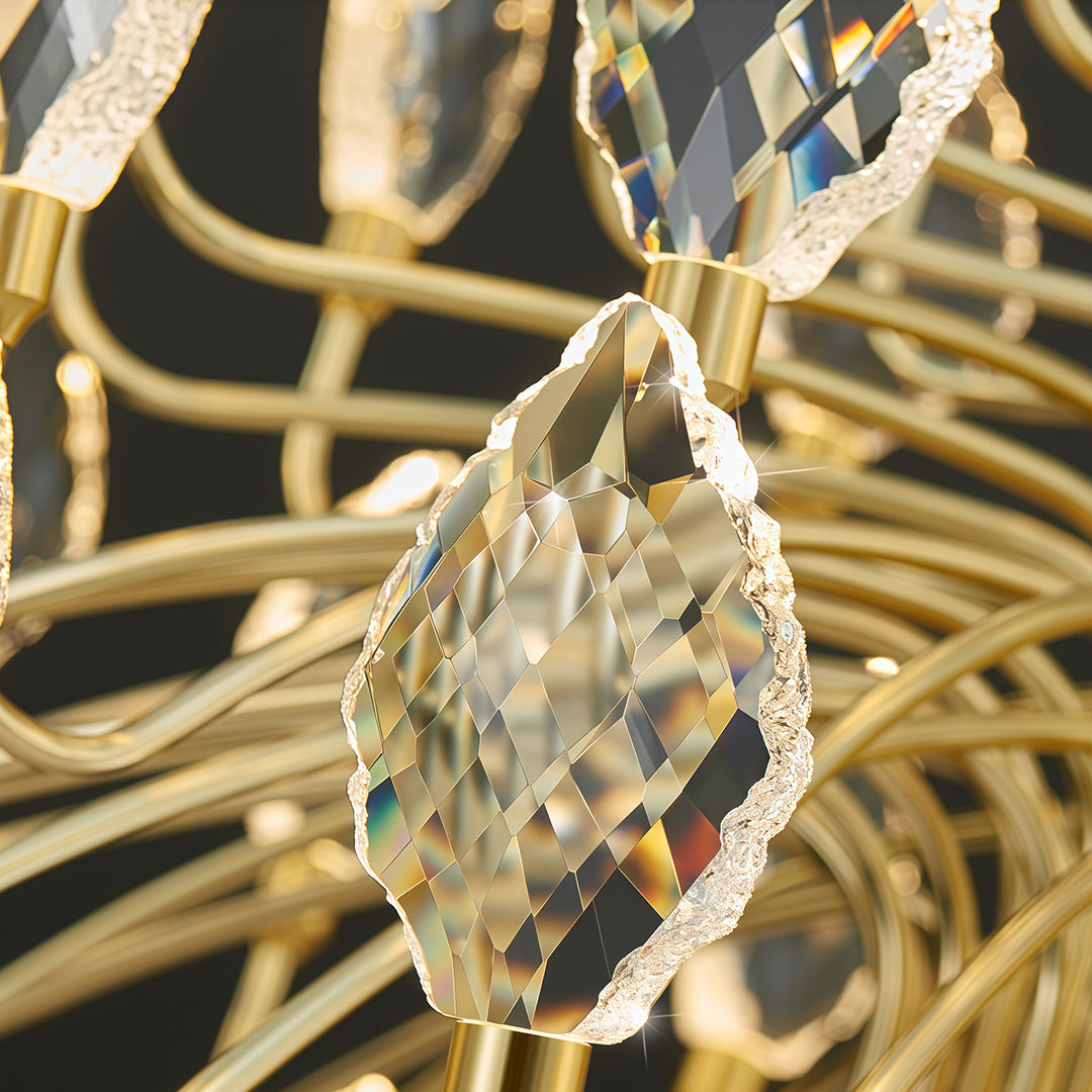VANDERBILT GILDED CRYSTAL CROWN CEILING LUMINAIRE