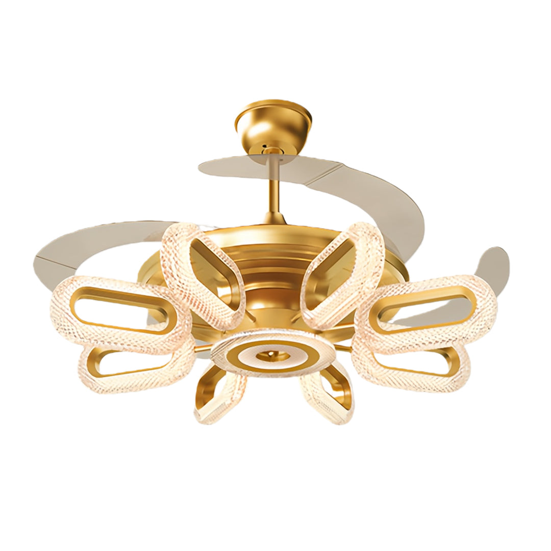 WINDSOR GOLDEN AURORA LED CEILING FAN LIGHTING