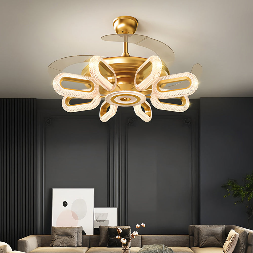 WINDSOR GOLDEN AURORA LED CEILING FAN LIGHTING