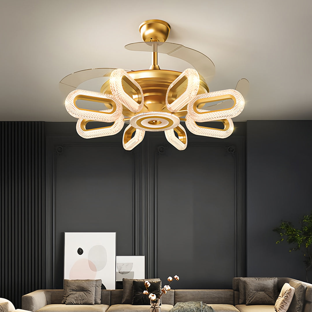 WINDSOR GOLDEN AURORA LED CEILING FAN LIGHTING