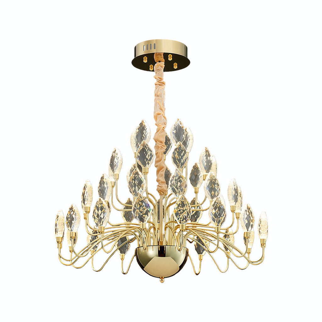 VANDERBILT GILDED CRYSTAL CROWN CEILING LUMINAIRE