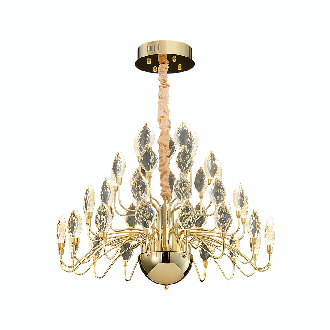 VANDERBILT GILDED CRYSTAL CROWN CEILING LUMINAIRE