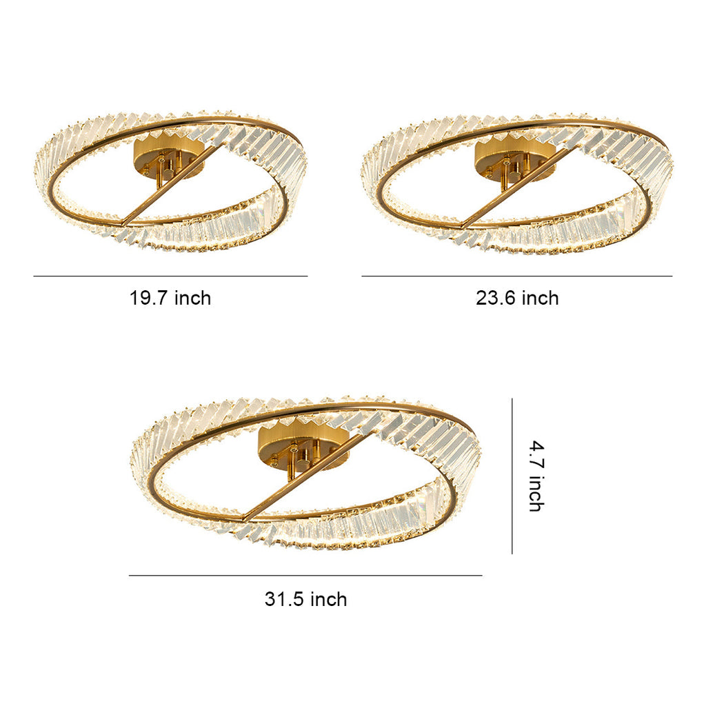 WINTHORPE AURIC CIRCULAR CEILING LAMP WITH CRYSTAL ACCENTS