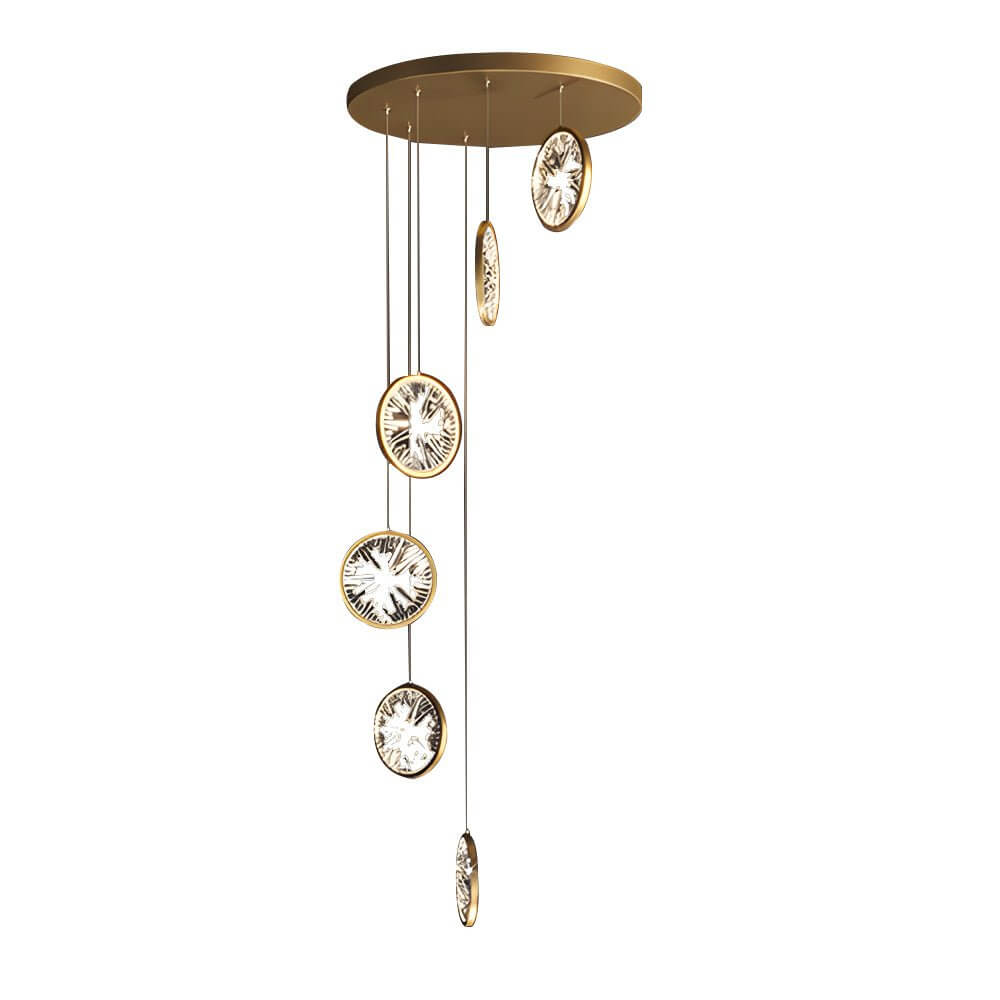 WINTHROP GILDED CRYSTAL SPIRAL LUMINAIRE