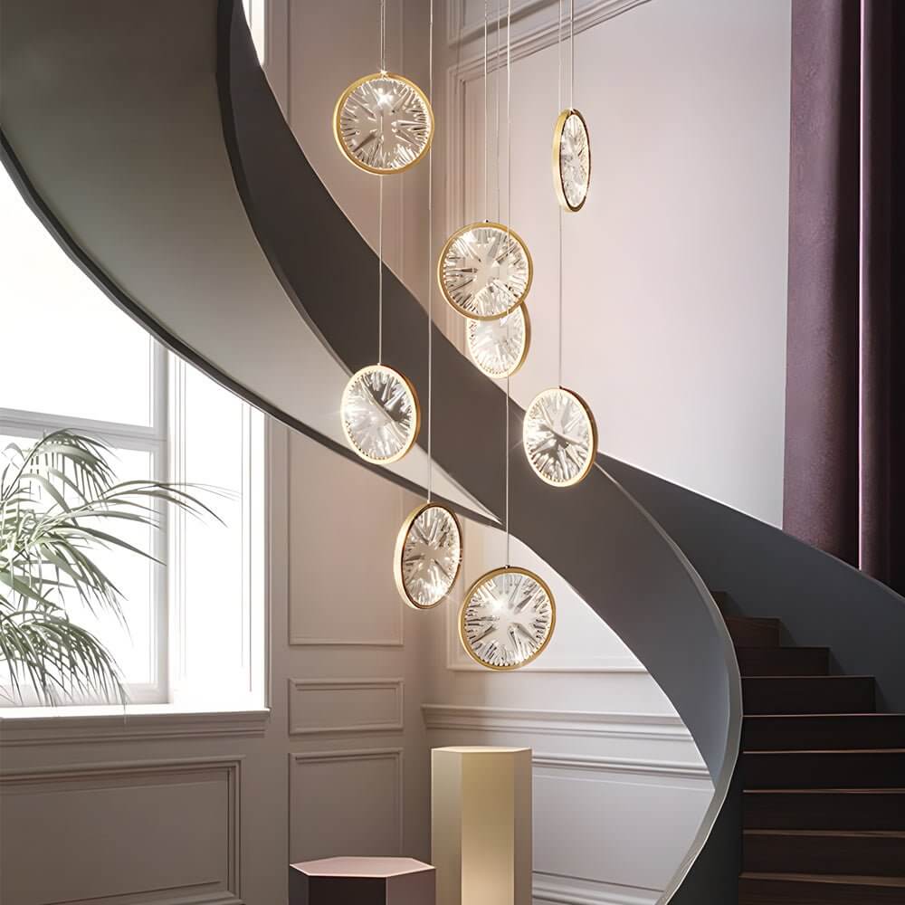 WINTHROP GILDED CRYSTAL SPIRAL LUMINAIRE