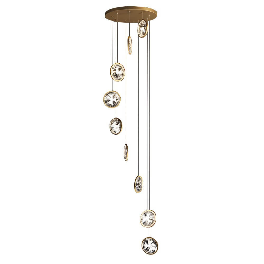 WINTHROP GILDED CRYSTAL SPIRAL LUMINAIRE