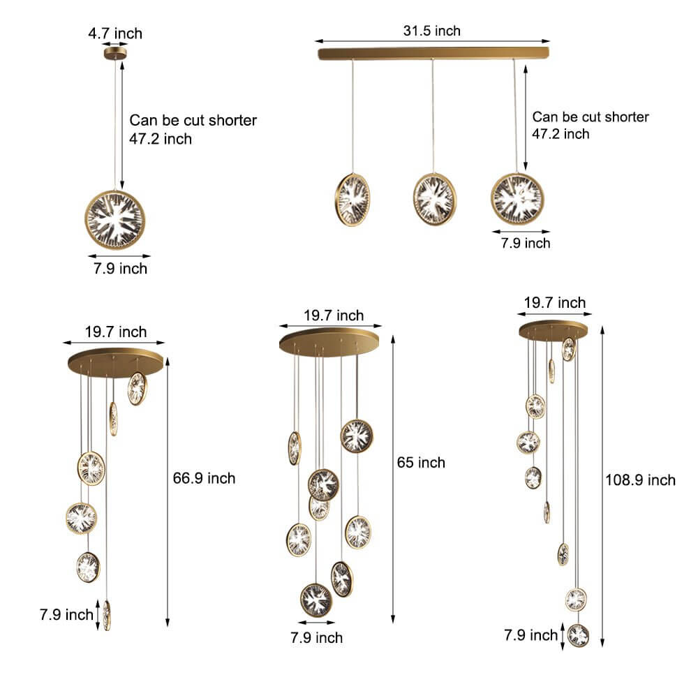 WINTHROP GILDED CRYSTAL SPIRAL LUMINAIRE