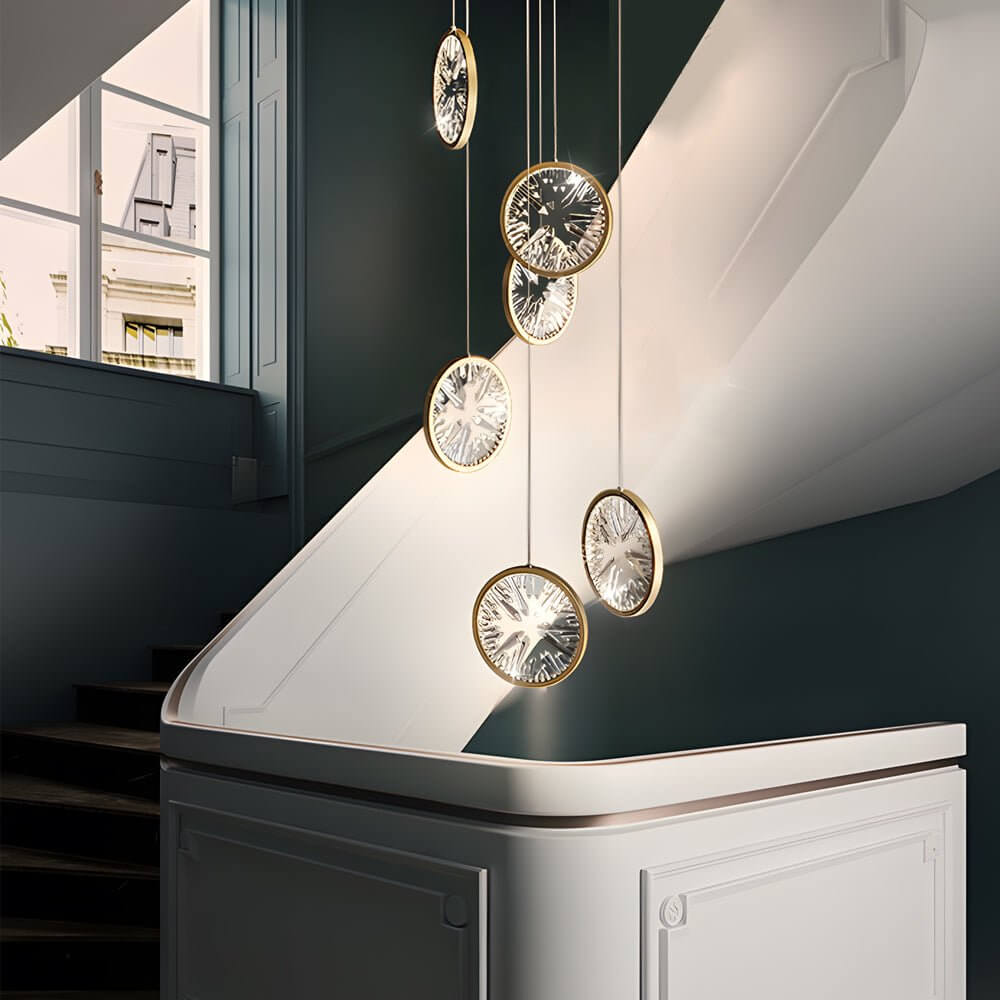 WINTHROP GILDED CRYSTAL SPIRAL LUMINAIRE