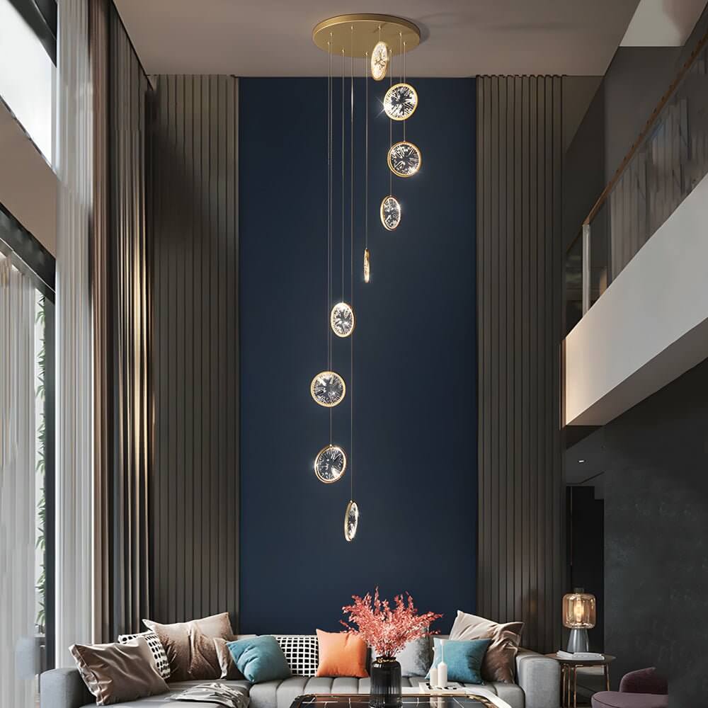 WINTHROP GILDED CRYSTAL SPIRAL LUMINAIRE