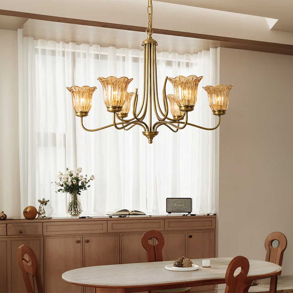 WINDSOR COPPER GLASS ORB CHANDELIER