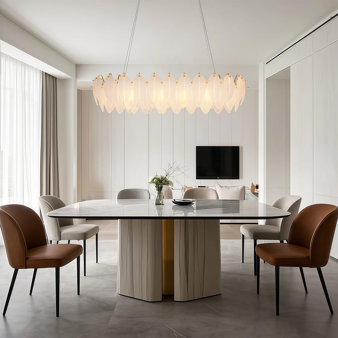 FELICITY FEATHERED GLASS CEILING LANTERN
