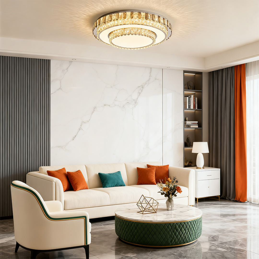 WINTHROP CRYSTAL EMBELLISHED FLUSH CEILING LIGHT