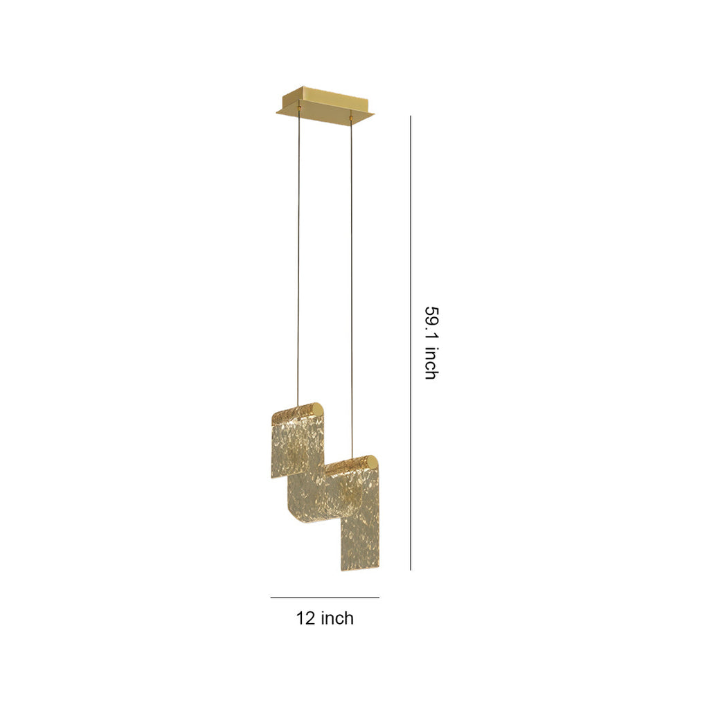 CARLETON AMBER GLASS ISLAND PENDANT LIGHT