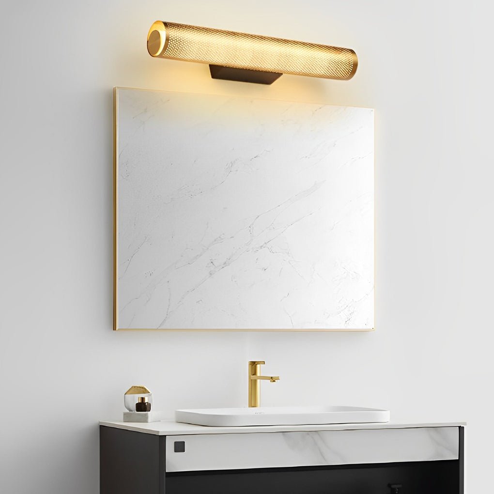 BROOKHAVEN MESH-ENCASED GOLD BATHROOM ILLUMINATOR