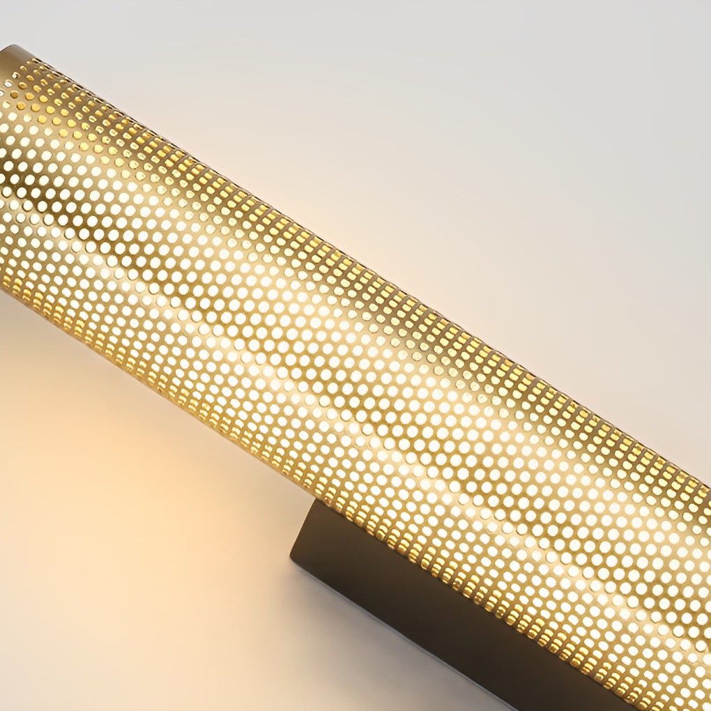 BROOKHAVEN MESH-ENCASED GOLD BATHROOM ILLUMINATOR