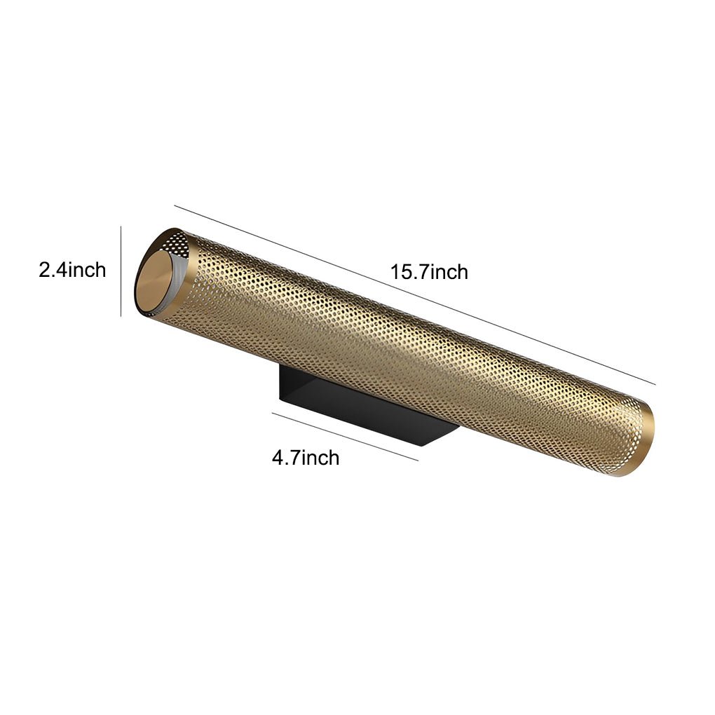 BROOKHAVEN MESH-ENCASED GOLD BATHROOM ILLUMINATOR