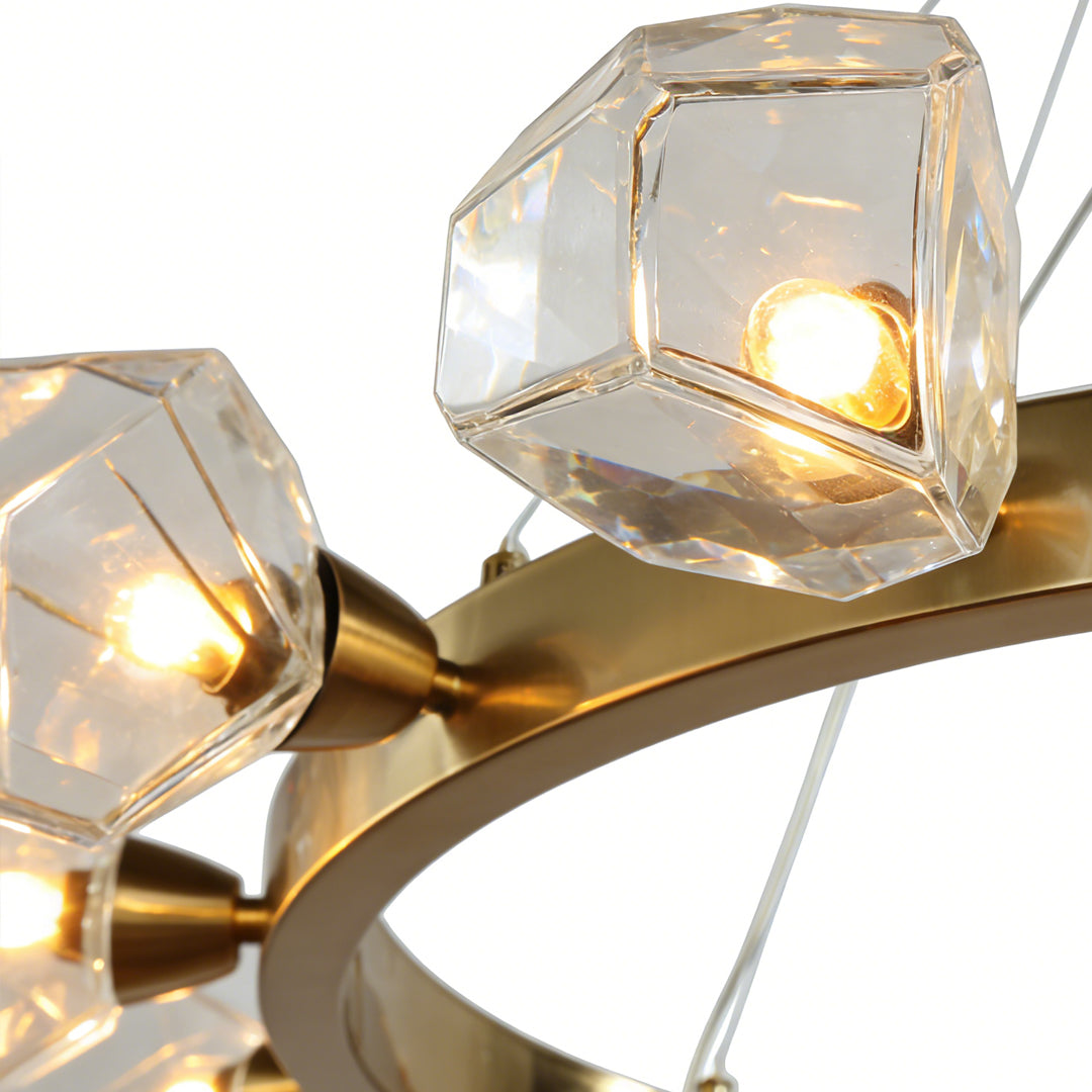WINDSOR GLEAM POLISHED BRASS RING CHANDELIER