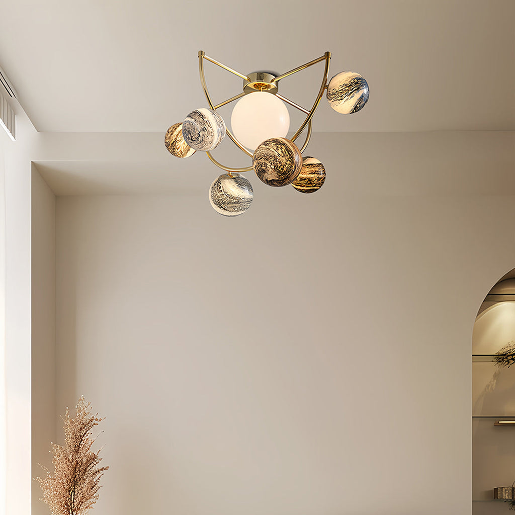ASTRALIS GOLDEN ORBIT SEMI-FLUSH CEILING LUMINAIRE
