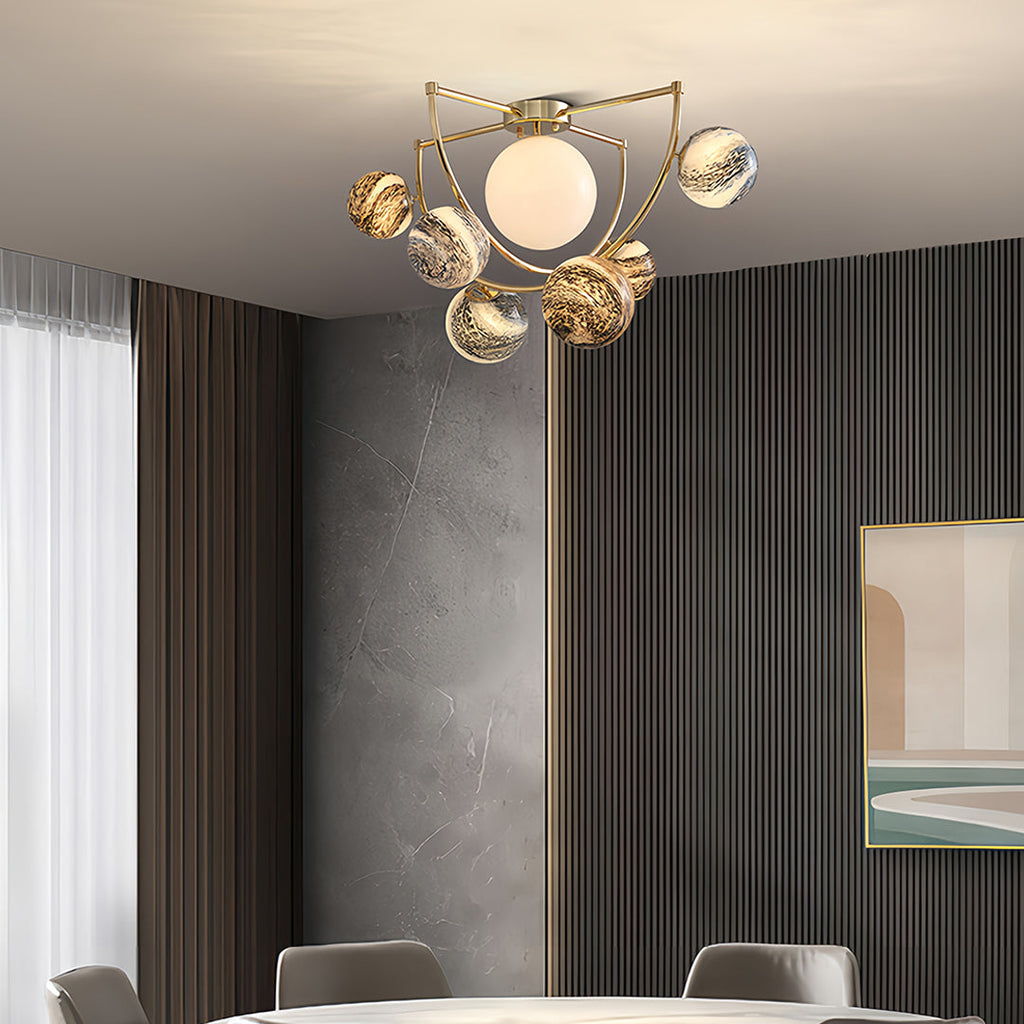 ASTRALIS GOLDEN ORBIT SEMI-FLUSH CEILING LUMINAIRE