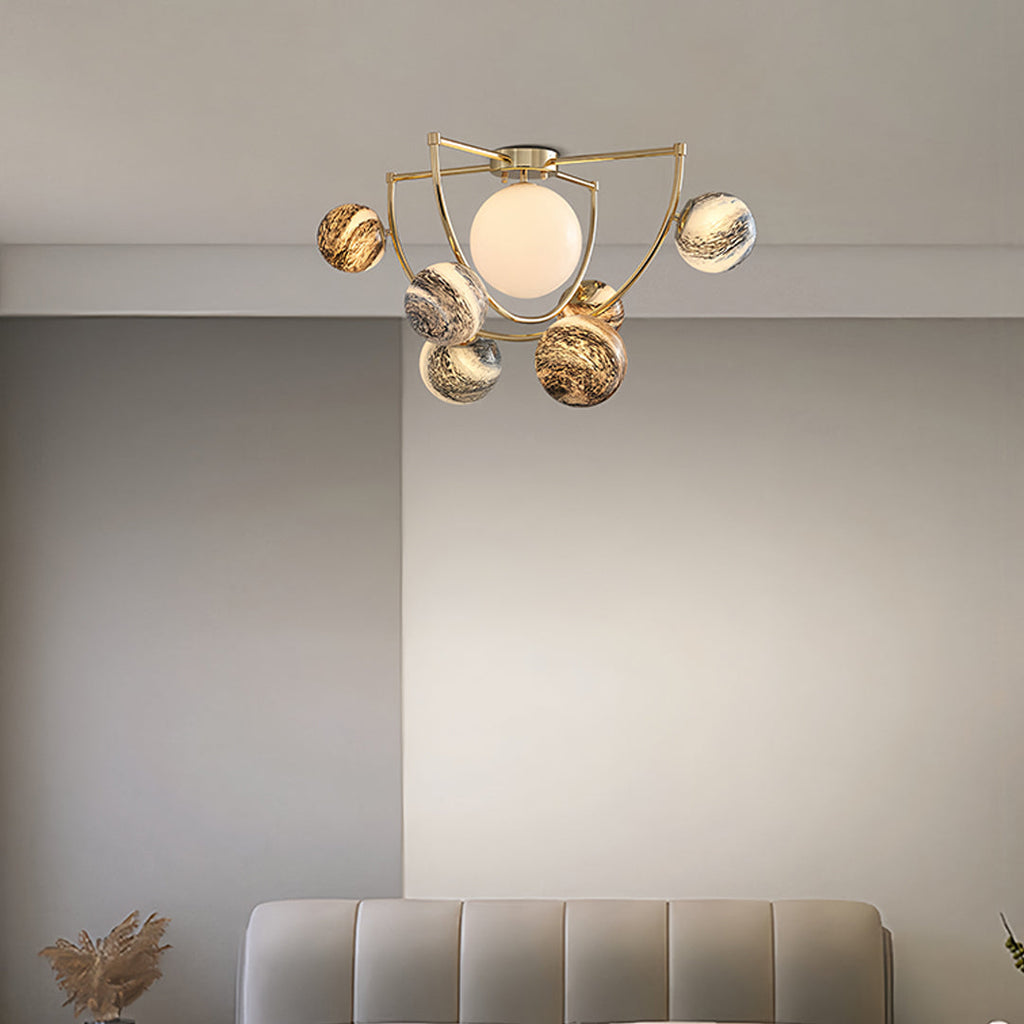 ASTRALIS GOLDEN ORBIT SEMI-FLUSH CEILING LUMINAIRE