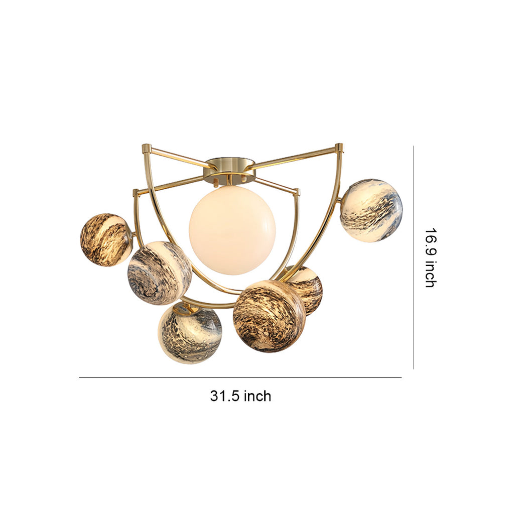ASTRALIS GOLDEN ORBIT SEMI-FLUSH CEILING LUMINAIRE